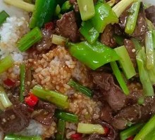 Stir-fried Celery with Pork over Rice