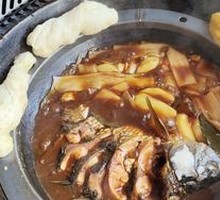 Sturgeon Stew in Iron Pot