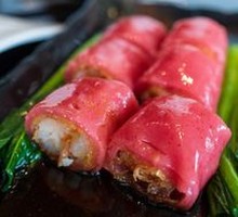 Crispy Shrimp Rice Noodle Rolls with Red Rice
