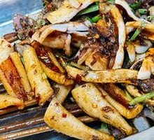 Grilled Squid on Iron Plate