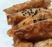 Crispy Tofu Roll with Fresh Vegetables and Black Tiger Shrimp