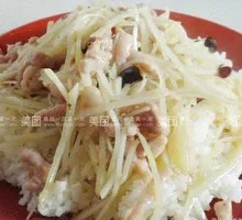 Potato Shredded Pork Rice Bowl