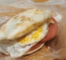 Beef Tongue Pancake with Sausage and Egg