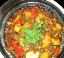 Taro and Beef Brisket Rice Bowl