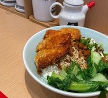 Fried Chicken with Braised Pork Rice