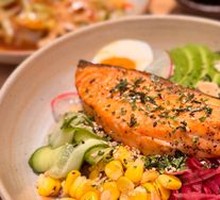 Grilled Salmon Bokki Rice