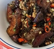 Braised Eggplant with Preserved Mustard Greens