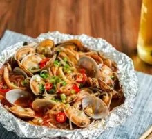 Aluminum-wrapped Scallops Noodles