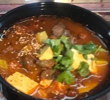 Korean Herbal Beef Soup with Kimchi