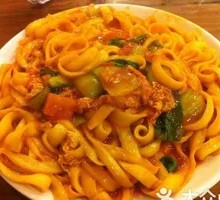 Tomato and Egg Stir-Fried Knife-Cut Noodles