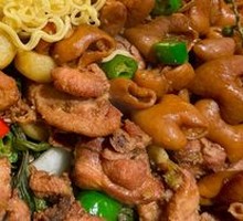 Stewed Chicken with Pig Intestines