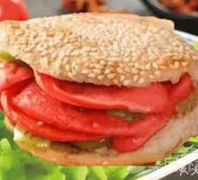 Braised flatbread with halal sausage