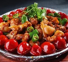 Dry-burned Frog with Pickled Chili