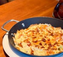 Grilled Shrimp & Chicken Cheese Rice Bake