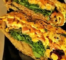 Mixed Grain Pancake with Two Eggs