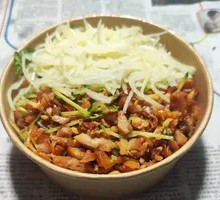 Shredded Potato and Grilled Meat Rice Bowl