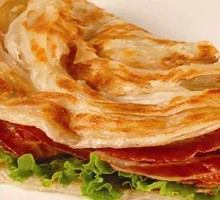 Hand-held pancake with chicken strips