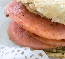 Stuffed flatbread with sausage