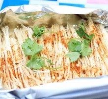 Grilled Enoki Mushrooms