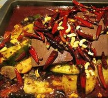 Spicy Blood Duck with Grilled Fish