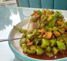 Spicy Chicken Cubes over Rice