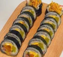 Egg Yolk and Pork Floss Seaweed Rice Roll