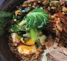 Egg and Chicken Claypot Rice