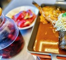 Stir-Fried Salmon Head with Three Delicacies
