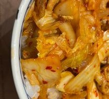 Spicy Kimchi Pork Rice Salad
