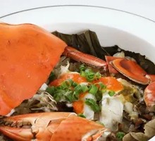 Steamed Glutinous Rice with Blue Crab