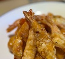 Pear-Encrusted Almond Shrimp