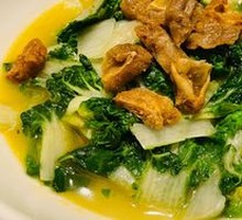 Fried Pork Scraps with Bok Choy