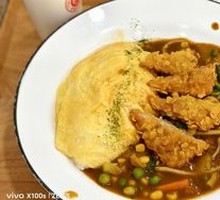 Fried Shrimp Cutlet Curry Omelette Rice