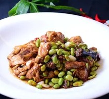 Braised Chicken with Edamame