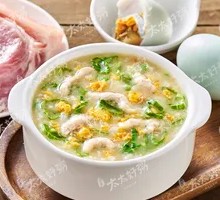 Salted Egg Yolk Pork Rice Porridge