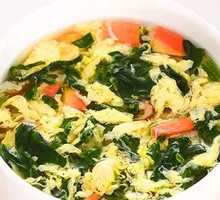 Bok choy egg drop soup