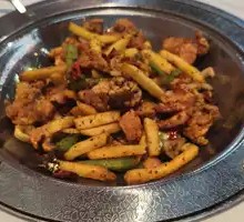 Fried Potato Strips with Spicy Shrimp