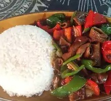 Braised Pork Intestines Rice Bowl