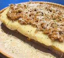 Shredded Pork and Potato Open Sandwich