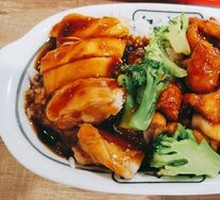 Kung Pao Chicken with Sauce Chicken Rice