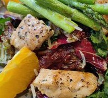 Pan-Seared Chicken Breast with Fresh Asparagus Salad