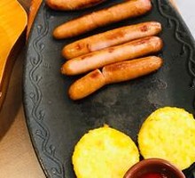 Grilled Sausage with Herbed Cream Pasta