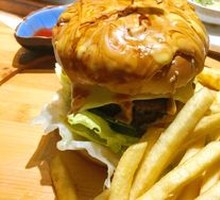 Molten Cheese Burger with Fries