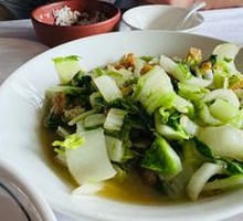 Fried Pork Scraps with Bok Choy