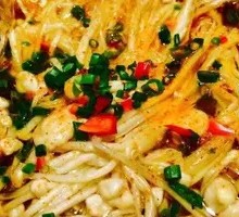 Aluminum-Wrapped Enoki Mushrooms