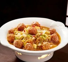 Handmade Meatball Noodle Soup with Cabbage
