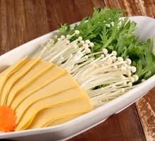 Bamboo Shoots with Golden Needle Mushrooms and Fresh Tofu Skin