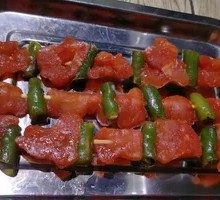 Green Chili Meat Skewers