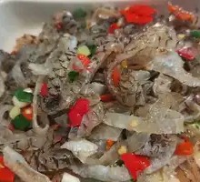 Crispy Fish Skin Rolls in Chili Oil