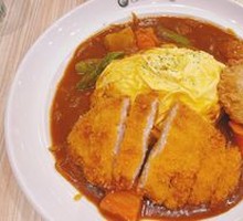 Fried Pork Cutlet with Vegetables and Egg Rice